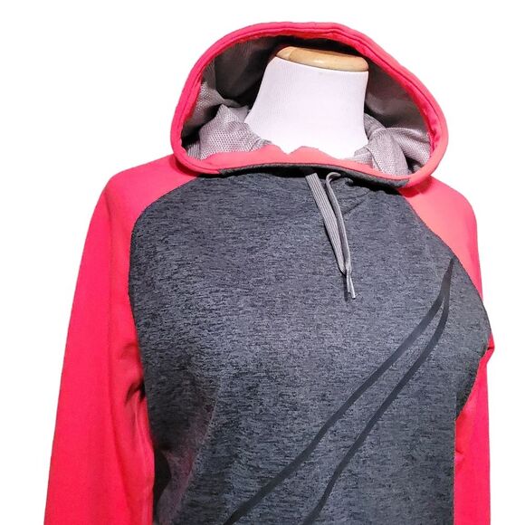 Nike Womens Sweater Adult Medium Gray Pink Hoodie Swoosh Pullover Casual Ladies - Picture 4 of 9